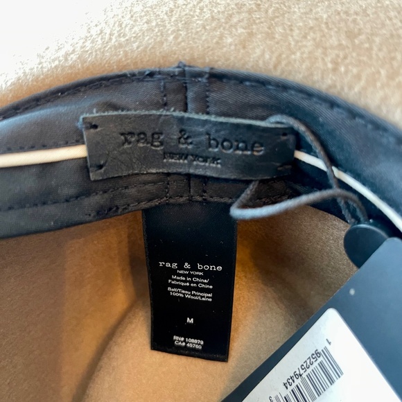 RAG & BONE Ingrid Felted Wool Fedora In Camel Color,  Unisex size M - Picture 6 of 12